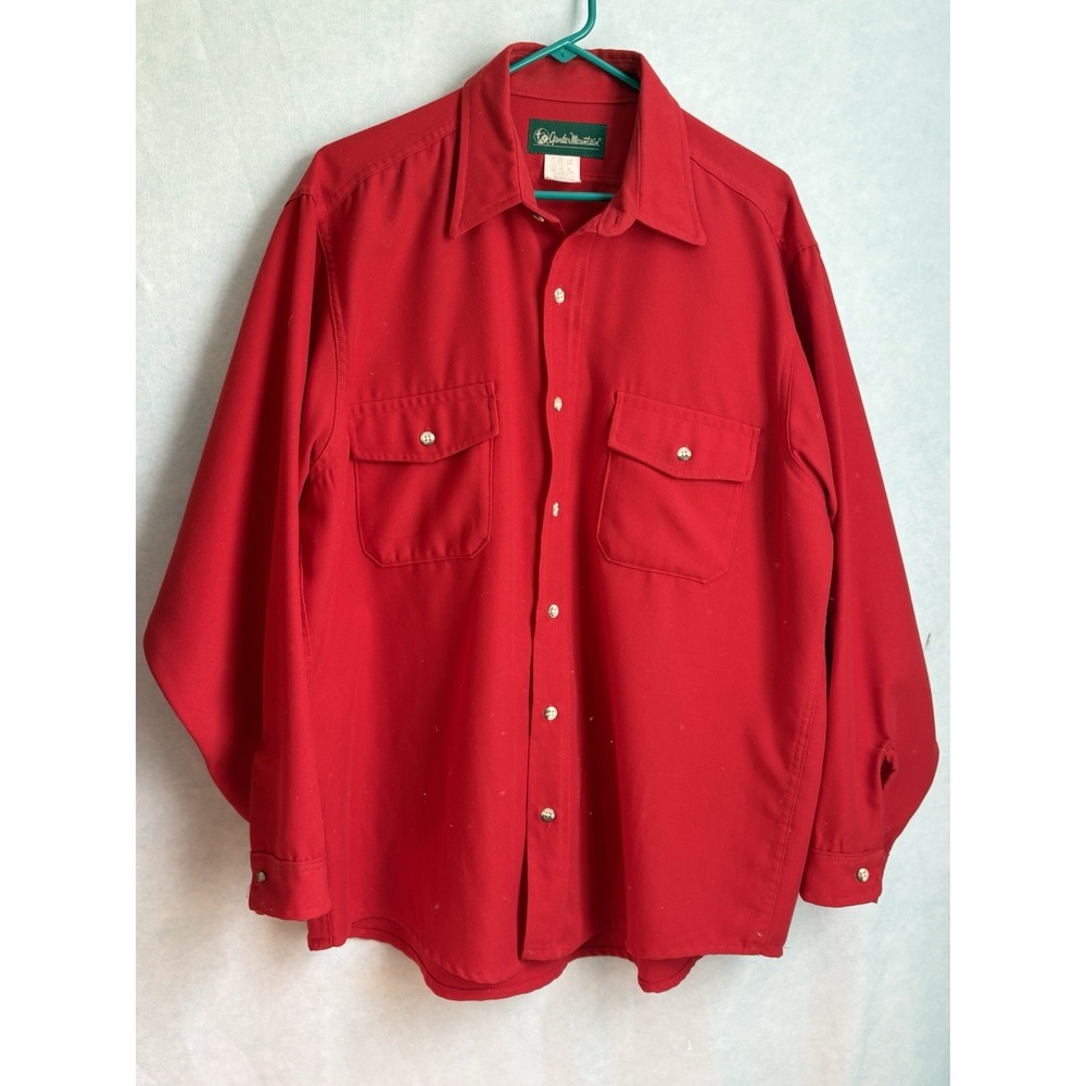 VTG 90s Gander Mountain Twill Work Shirt Adult Large XL Red Midweight Outdoor